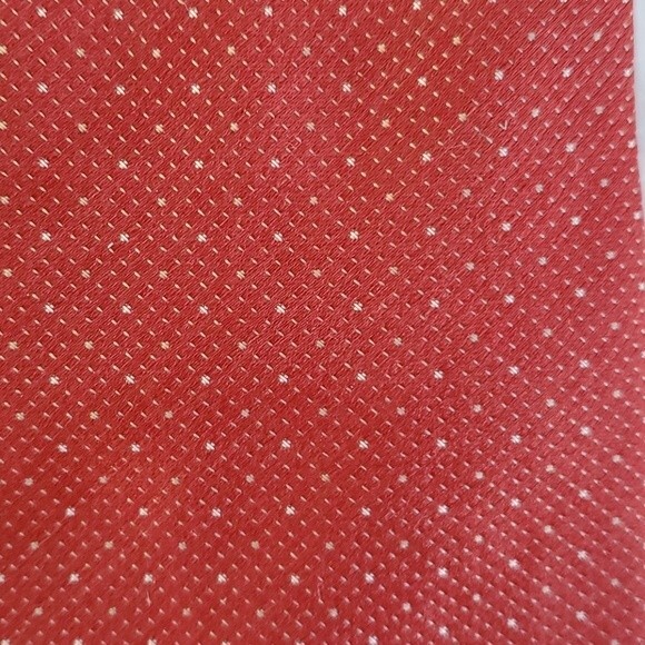 CALVIN KLEIN 100% SILK MEN'S TIE BRICK RED TINY POLKA DOTS, 3.75" WIDE - Picture 1 of 6